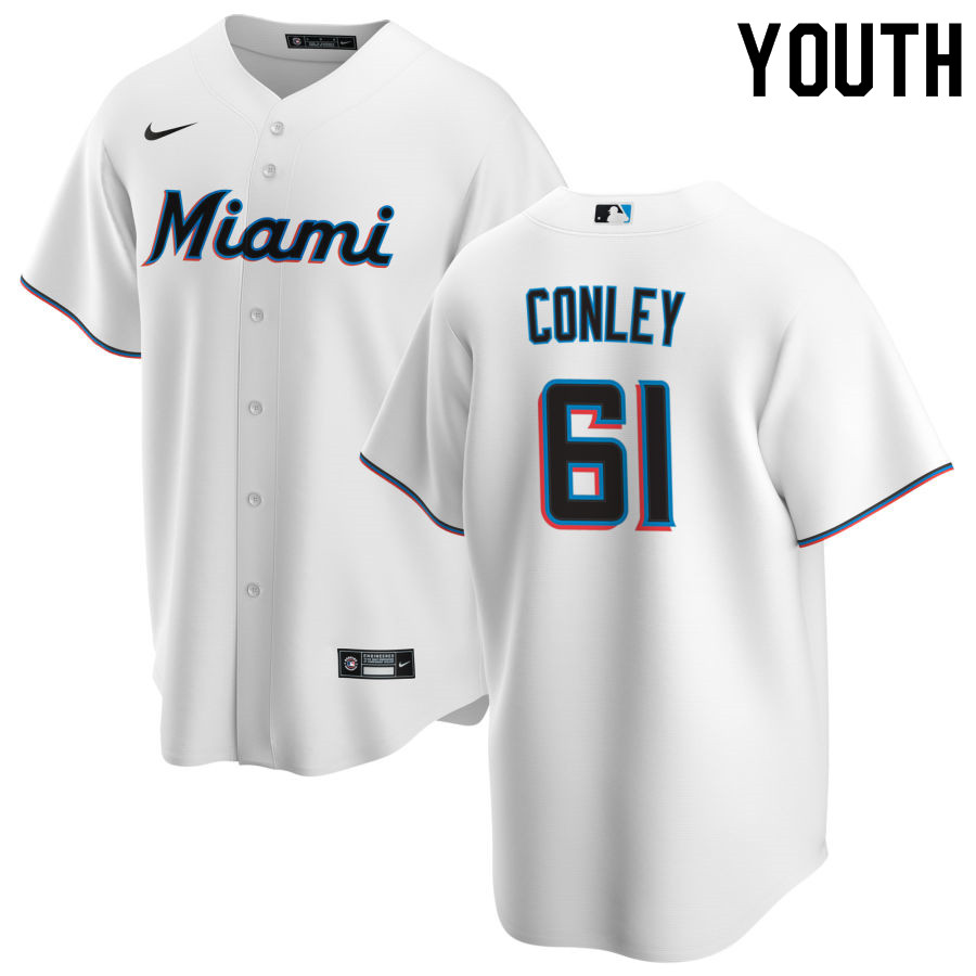 Nike Youth #61 Adam Conley Miami Marlins Baseball Jerseys Sale-White